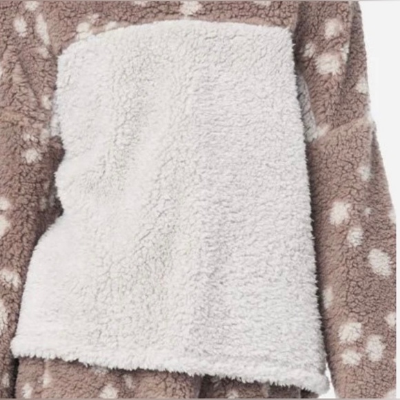 Justice Girls Hooded Reindeer Sherpa Pajamas Plush 2 Piece PJ Set Deer Antlers - Picture 7 of 15